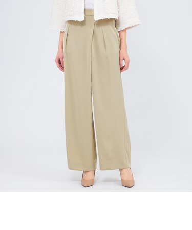 グロッシーツイル タックワイドパンツ