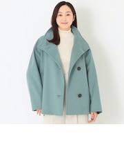 <Rain Wool>スタンドカラー ショートコート