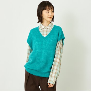 GREY LABEL モヘアミックスVネックベスト