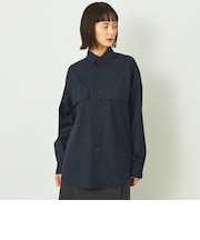 GREY LABAL ウールストライプオフィサーシャツ