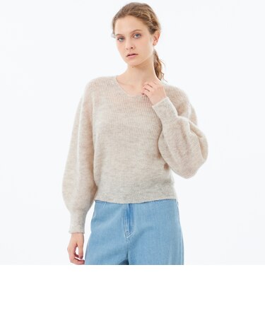 【WEB&一部店舗限定】モヘヤミックスVネックニット