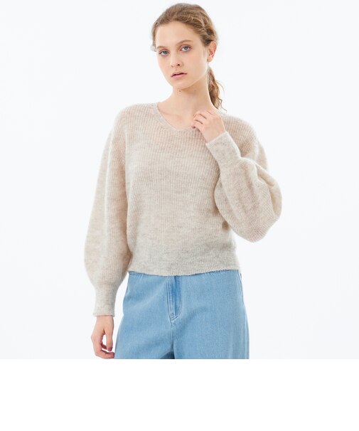 【WEB&一部店舗限定】モヘヤミックスVネックニット