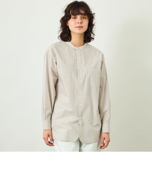 GREY LABEL バンドカラーパターンドシャツ
