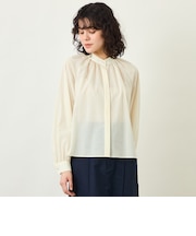 GREY LABEL スタンドカラーギャザーシャツ