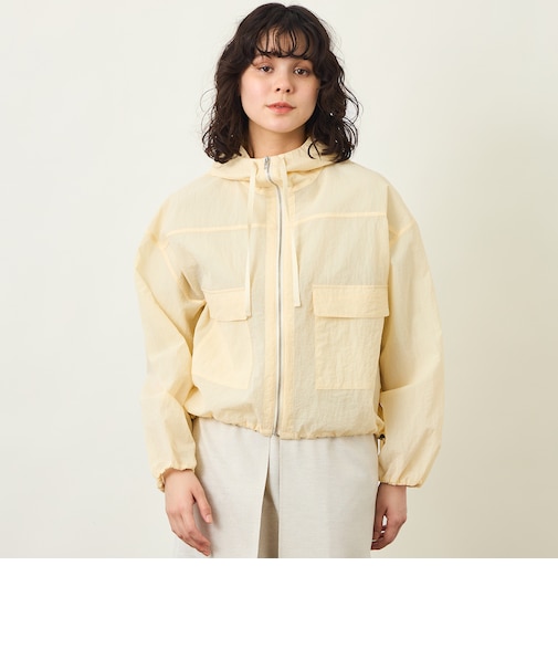 GREY LABEL シアーフーデッドブルゾン