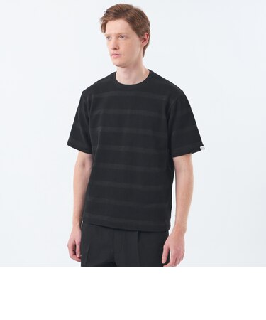 クルーネックTシャツ ポップコーンシャドーボーダー