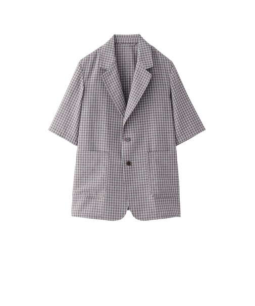 GREY LABEL リネンミックスチェックジャケット