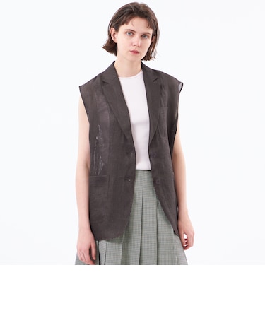 【UPTON GILET(アップトン ジレ)】リネンメッシュ