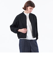 バックサテンフロントジップジャケット