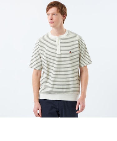 BUCKINGHAM BEAR ヘンリーネックTシャツ サーフニットボーダー