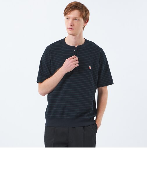 BUCKINGHAM BEAR ヘンリーネックTシャツ サーフニットボーダー