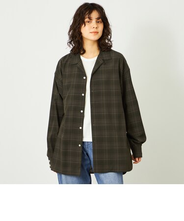 GREY LABEL チェックオープンカラーシャツ