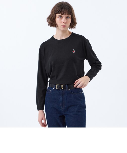【WEB&一部店舗限定】バッキンガムベア ワッペンクルーネックニット