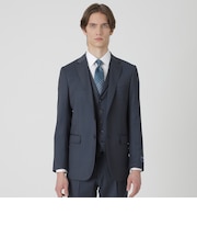 【一部店舗限定】Zegna TRAVELLER ネイビーピンヘッドスリーピーススーツ
