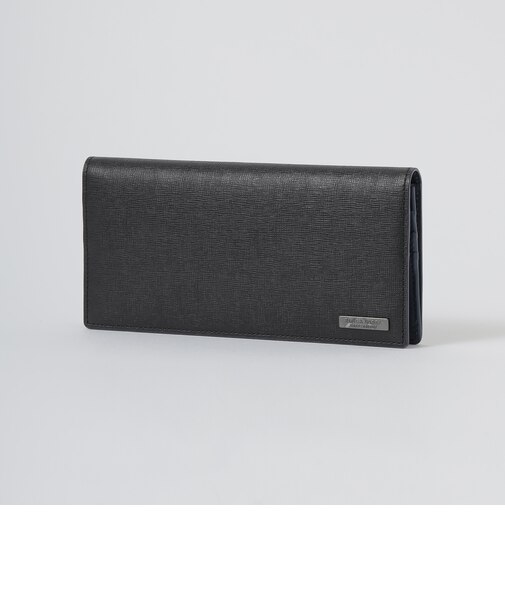 バイカラークレストブリッジチェックロングウォレット
