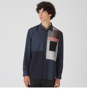 デニムライクニットドッキングシャツ