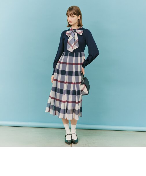 【sweetコラボ】クレストブリッジチェックニットコンビドレス