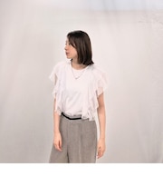 【WEB&一部店舗限定】チュールレイヤードカットソー≪洗濯機で洗える≫
