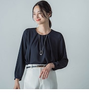 【透けにくい】ストレッチシフォンブラウス≪洗濯機で洗える≫