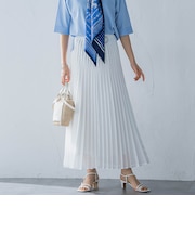 メッシュレースプリーツスカート≪洗濯機で洗える≫