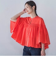 ピンタックcottonブラウス≪洗濯機で洗える≫