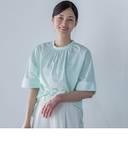 クールタッチギャザーネックカットソー≪洗濯機で洗える≫