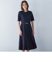 フィットアンドフレアワンピース≪洗濯機で洗える≫