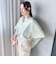 【WEB限定】キュプラ混ストライプバンドカラーブラウス ≪手洗いOK≫