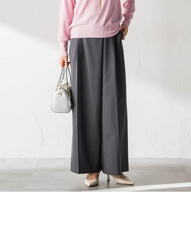 ソフィーツイルストレッチワイドパンツ ≪洗える≫