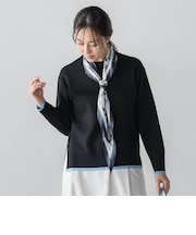 配色クルーネックニット≪洗える≫