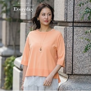 肘まで隠れるUVクルーネックニット≪WEB限定サイズ11号/WEB限定カラーあり/洗える≫