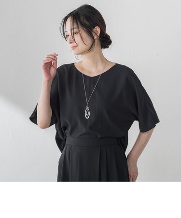 ≪シリーズ累計3万枚突破！≫【ラクする美人服】Vネックブラウス