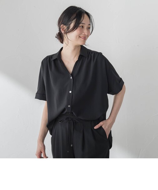 ≪シリーズ累計2万枚突破！≫【ラクする美人服】スキッパーブラウス