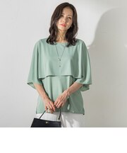 ケープ風カットジョーゼットプルオーバー