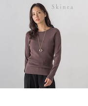 【Skinea】≪着るスキンケア≫リブクルーネックニット