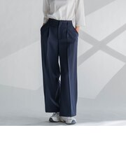 麻調ワイドパンツ≪洗濯機で洗える≫