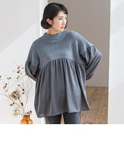 【WEB限定】”1枚でサマになる”ふんわりドッキングニット