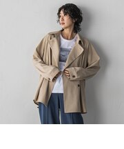 【大きいサイズ】シャンブレーショートトレンチ