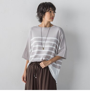 【WEB限定】”涼感”ボーダーニット