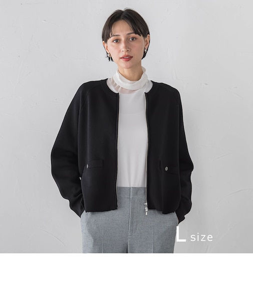 スポンジヤーンニットブルゾン