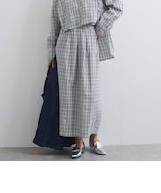 フロントタックチェックスカート≪手洗い可能≫