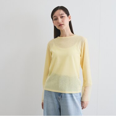 袖シアーカットソートップス≪手洗い可能≫
