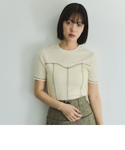 カットリブハイショクステッチTシャツ≪手洗い可能≫