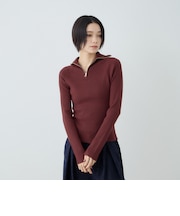ウールライクハイネックZIP
