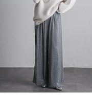 【WEB限定】シアーラメプリーツパンツ≪洗濯機で洗える≫