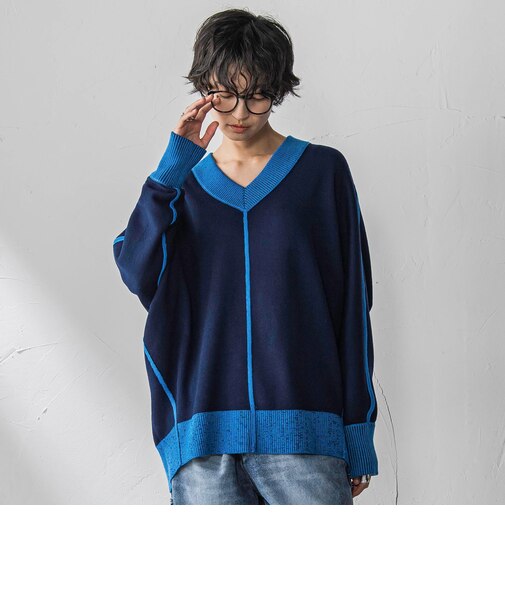 【新色追加】今日の気分で着回せるリバーシブルニット≪手洗い可能≫