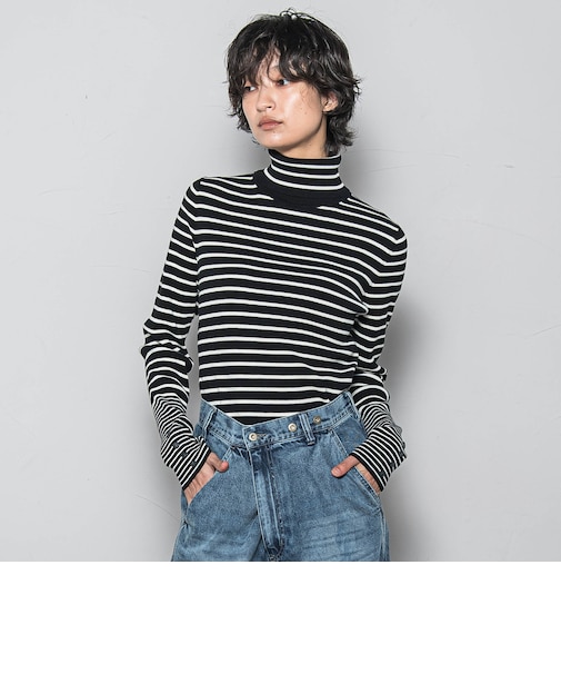 リブタートルニットプルオーバー≪手洗い可能≫