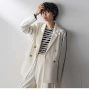 【えらべるSET UP】叶えるダブルブレストジャケット≪手洗い可能≫