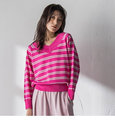 LEVITA Vネックドルマンニットプルオーバー