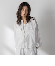 メッシュジャガードノーカラーブルゾン
